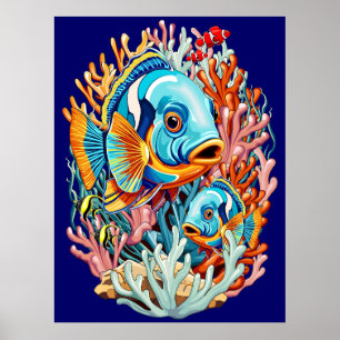 Tropical Fish Colorful Summer Vibes Poster