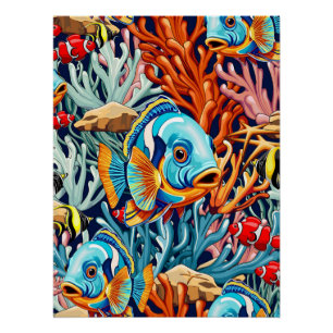 Tropical Fish Colorful Summer Vibes Poster