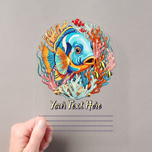 Tropical Fish Colourful Summer Vibes Acrylic Invitations