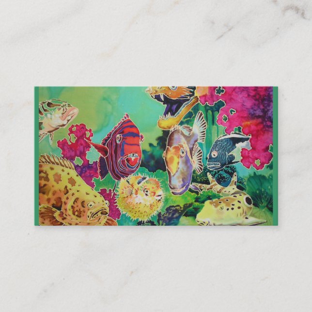 Tropical Fish Coral Reef Ocean Scene Business Card (Front)