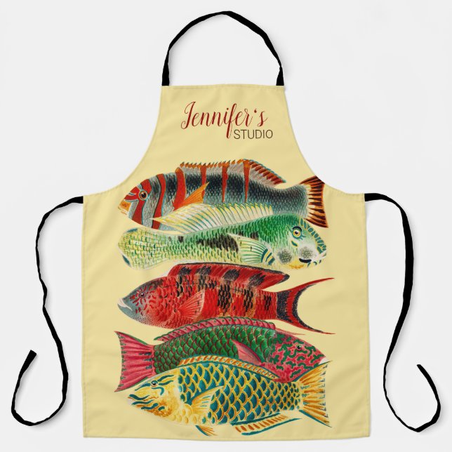 Tropical Fish Customizable  Apron (Front)