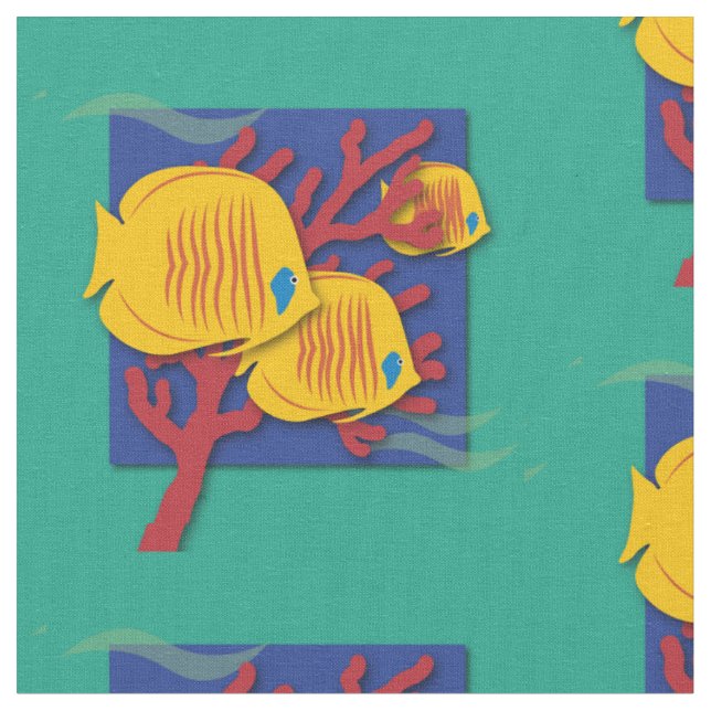 Tropical Fish Fabric (Close Up)