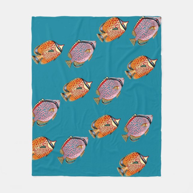 Tropical Fish Fleece Blanket (Front)