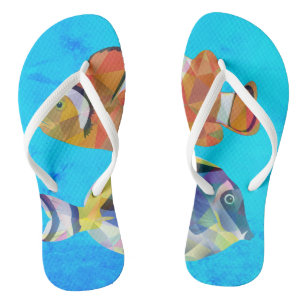 Tropical fish flip flops
