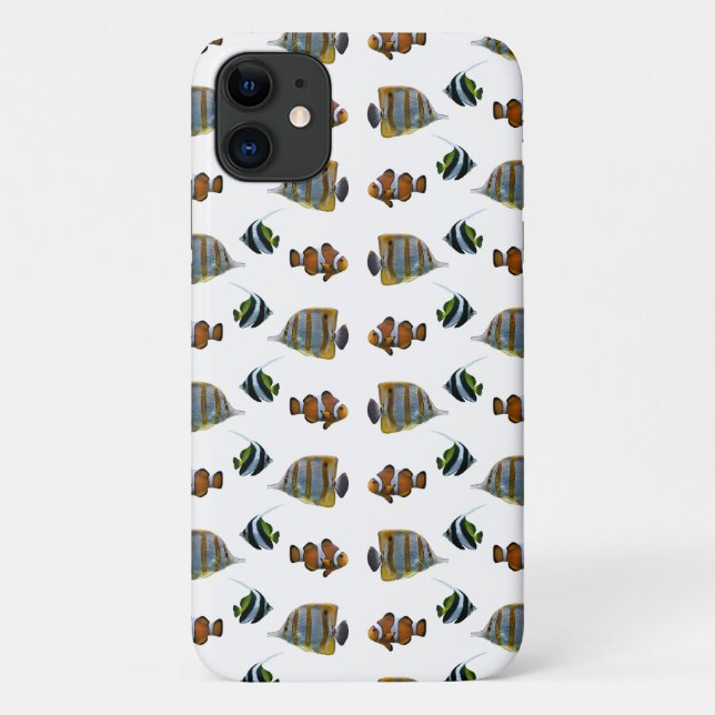 Tropical Fish Frenzy iPhone 11Case (choose colour) Case-Mate iPhone Case (Back)