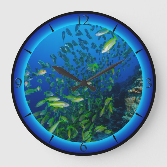 Tropical Fish Great Barrier Reef Coral Sea Large Clock (Front)