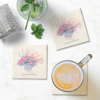 Tropical Fish Linonfish Stone Coaster