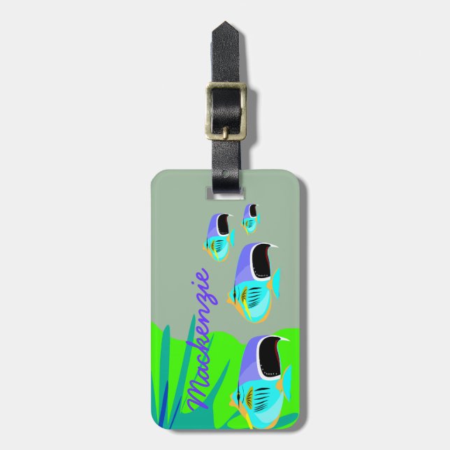 Tropical Fish Luggage Tag (Front Vertical)
