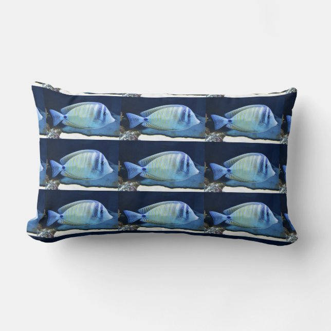 Tropical fish lumbar pillow (Front)