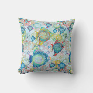 Tropical Fish Marine Aquarium Throw Pillow