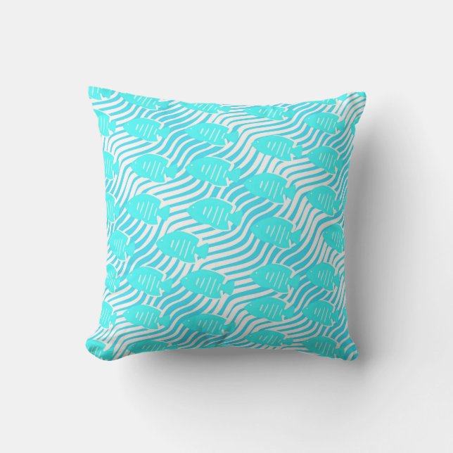 Tropical fish outdoor pillow (Front)