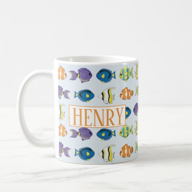 Tropical Fish Pattern 11 oz Classic Mug (Left)