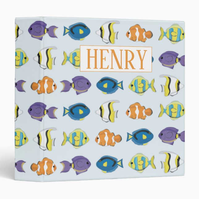 Tropical Fish Pattern Avery Signature 1.5" Binder (Front/Spine)