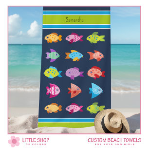 Tropical Fish Personalized Beach Towel