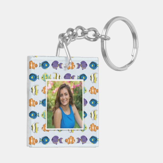 Tropical Fish Photo Square (double-sided) Keychain (Back Left)