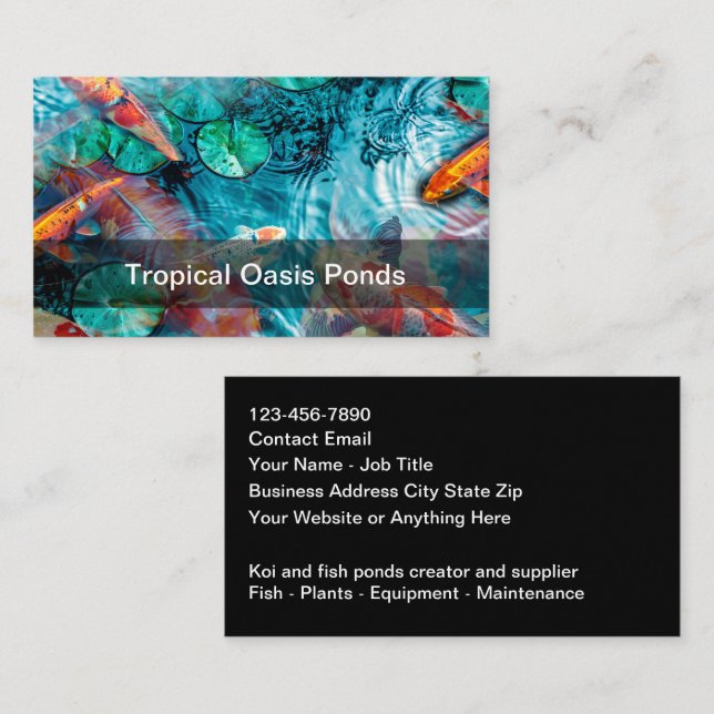 Tropical Fish Ponds And Gardens  Business Card (Front/Back)