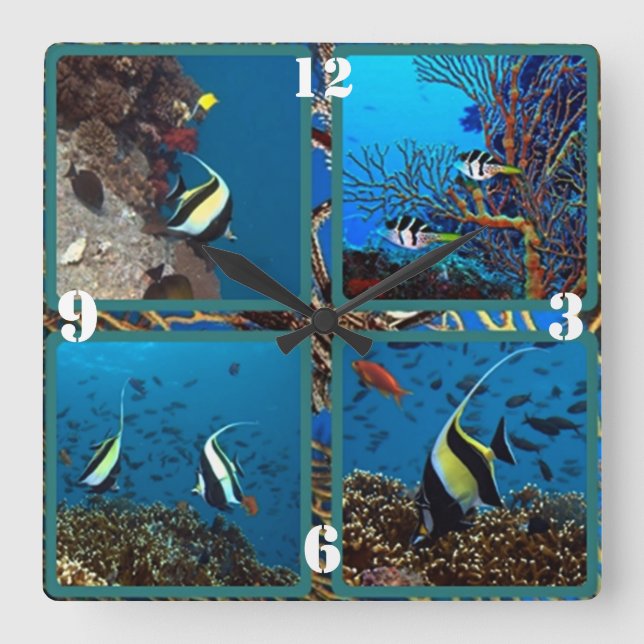 Tropical fish scenes Wall Clock (Front)