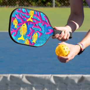 Tropical Fish Seamless Pattern Pickleball Paddle
