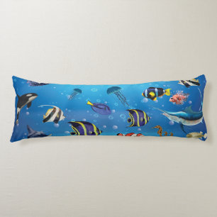 Tropical Fish swimming Seabed Body Pillow