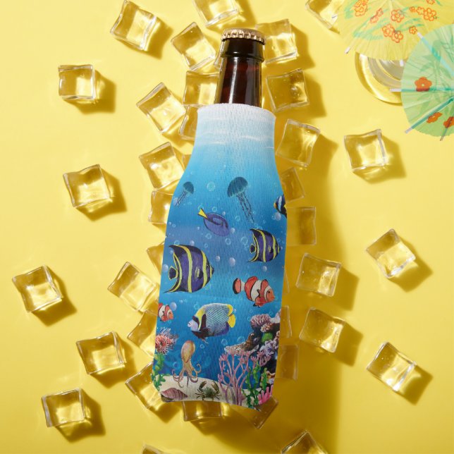 Tropical Fish swimming Seabed Bottle Cooler (In Situ Summer)