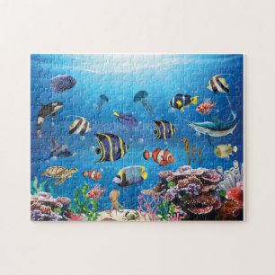 Tropical Fish swimming Seabed Jigsaw Puzzle
