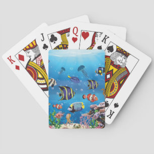 Tropical Fish swimming Seabed Playing Cards