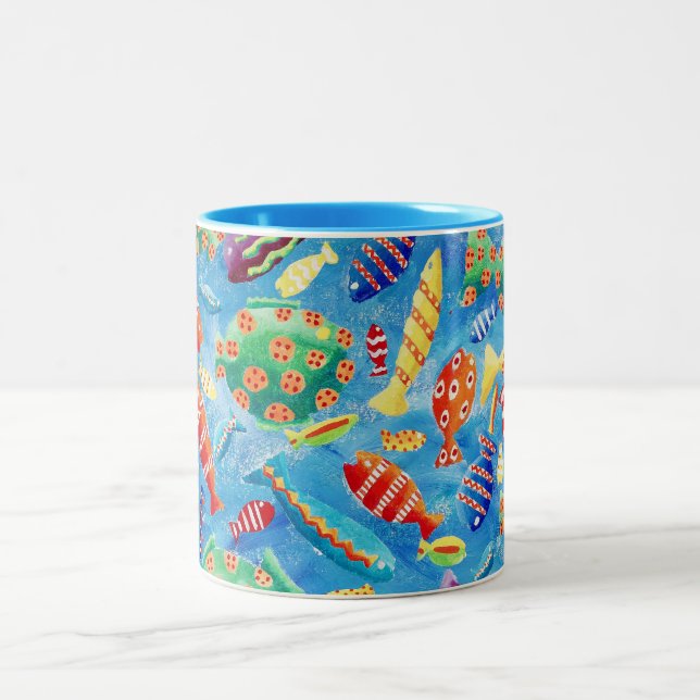 Tropical Fish Two-Tone Coffee Mug (Center)