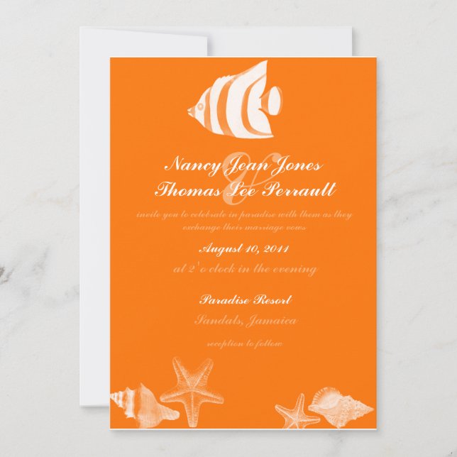 Tropical Fish Wedding Invitation (Front)