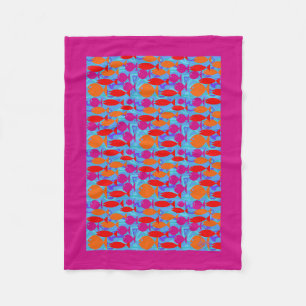 Tropical Fishes - Fleece Blanket-Small Blanket