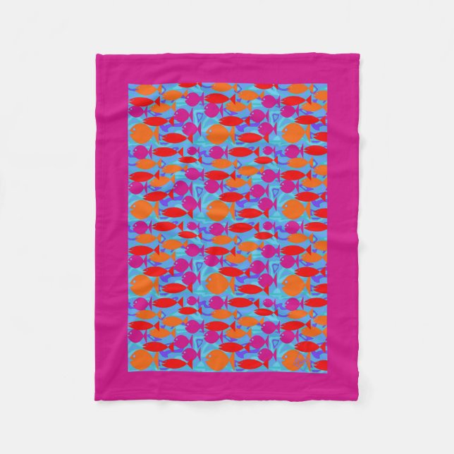 Tropical Fishes - Fleece Blanket-Small Blanket (Front)