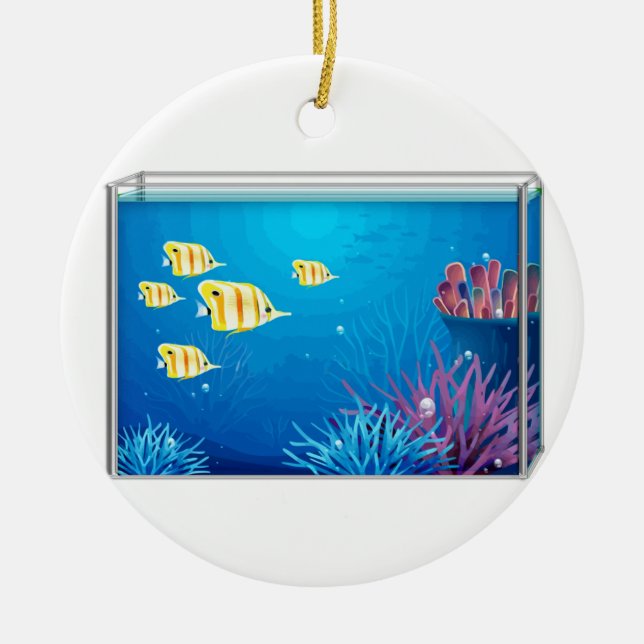 Tropical FishTank Ceramic Ornament (Front)
