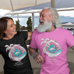 Tropical Flamingo 60th Birthday Party T-Shirt<br><div class="desc">Celebrate your 60th birthday in style with this cool t-shirt featuring a paper cutout effect design with tropical foliage and a flamingo. The pink, white, and turquoise blue colours give it a chic and fresh feel. Personalize the t-shirt with your party details and order some for your besties. Let's get...</div>