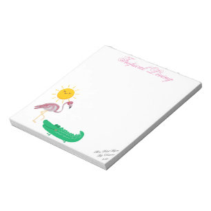 Tropical Flamingo Alligator Sun Notepad
