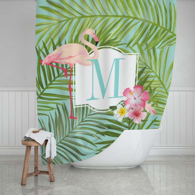 Tropical Flamingo and Hibiscus Flowers Monogram (Creator Uploaded)
