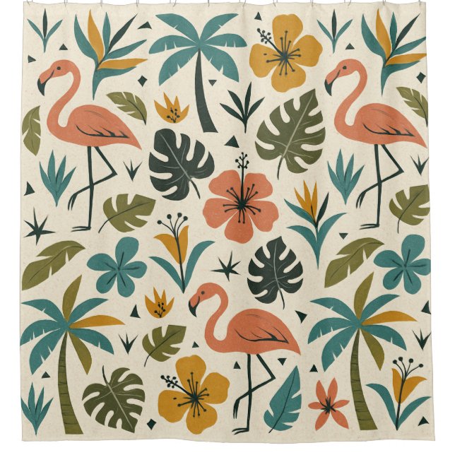 Tropical Flamingo and Palm Tree Pattern (Front)