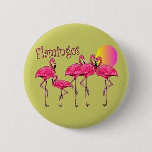 Tropical Flamingo Art Gifts 2 Inch Round Button