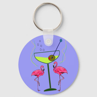 Tropical Flamingo Art Gifts Keychain