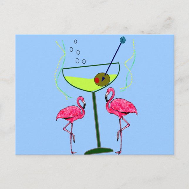 Tropical Flamingo Art Gifts Postcard (Front)