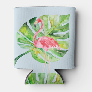 Tropical Flamingo Bachelorette Can Cooler Koozie