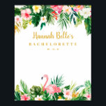 Tropical Flamingo Bachelorette Party Welcome Sign<br><div class="desc">Welcome your guests in style with this tropical bachelorette party welcome sign!</div>