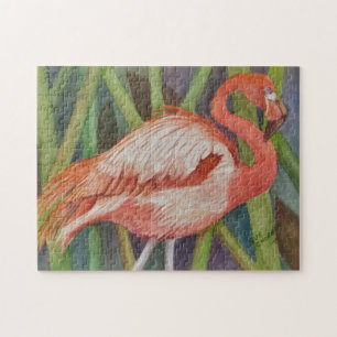 Tropical Flamingo Bird Jigsaw Puzzle