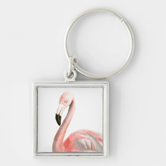 Tropical Flamingo Bird Keychain (Front)
