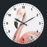 Tropical Flamingo Bird Large Clock<br><div class="desc">Tropical Flamingo Bird. Artist: Naomi McCavitt. Image ID: 145974Z</div>