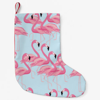 Tropical flamingo bird seamless pattern background small christmas stocking