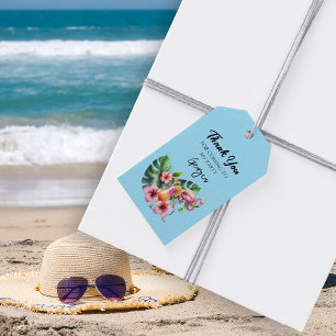 Tropical Flamingo Birthday Party Gift Tags