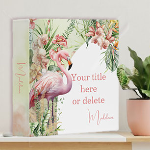 Tropical Flamingo Botanical Pink Binder