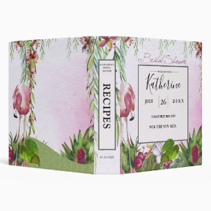 Tropical Flamingo Bridal Shower Recipes Binder