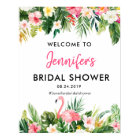 Tropical Flamingo Bridal Shower Welcome Poster