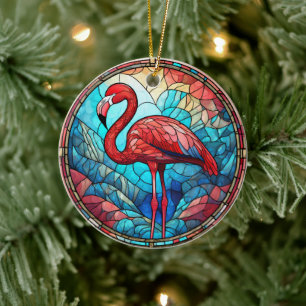 Tropical Flamingo Ceramic Decorative Ornament