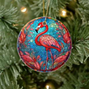 Tropical Flamingo Ceramic Decorative Ornament